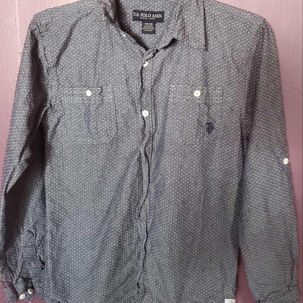 Polo Assasin Long Sleeve Buttoned Down Shirt Youth 14/16